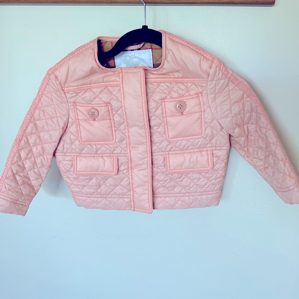 Girls Burberry jacket peach
